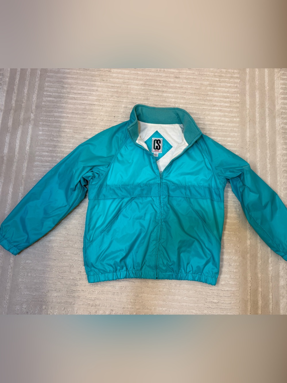 Vintage CS Classic Teal Windbreaker Jacket Large
